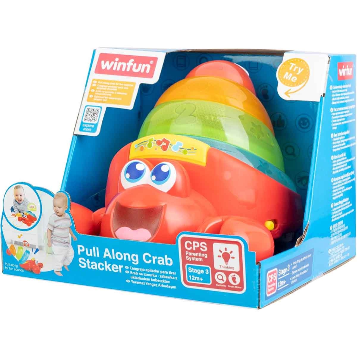 وين فن سلطعون سحب ستاكر للأطفال عمر 0-2 سنوات