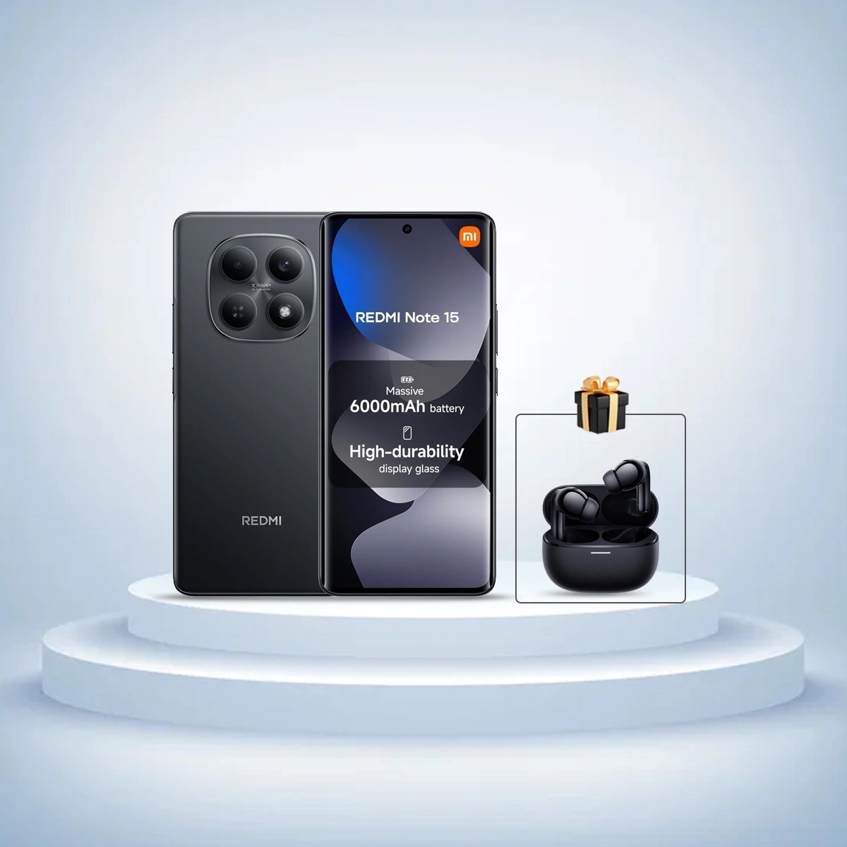 شاومي جوال ريدمي نوت 15 برو 5G أندرويد (ذاكرة 8 جيجابايت، سعة 256 جيجابايت) – أسود، إصدار السعودية، مع سماعات شاومي Buds 5 Pro هدية