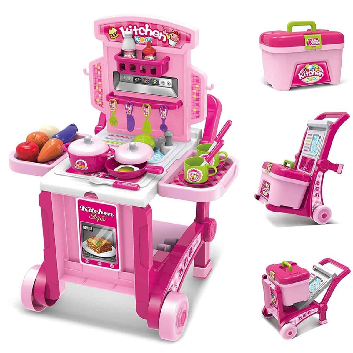 شيونغ تشينغ مجموعة مطبخ الشيف الصغير 3 في 1 للجنسين 3-4 سنوات