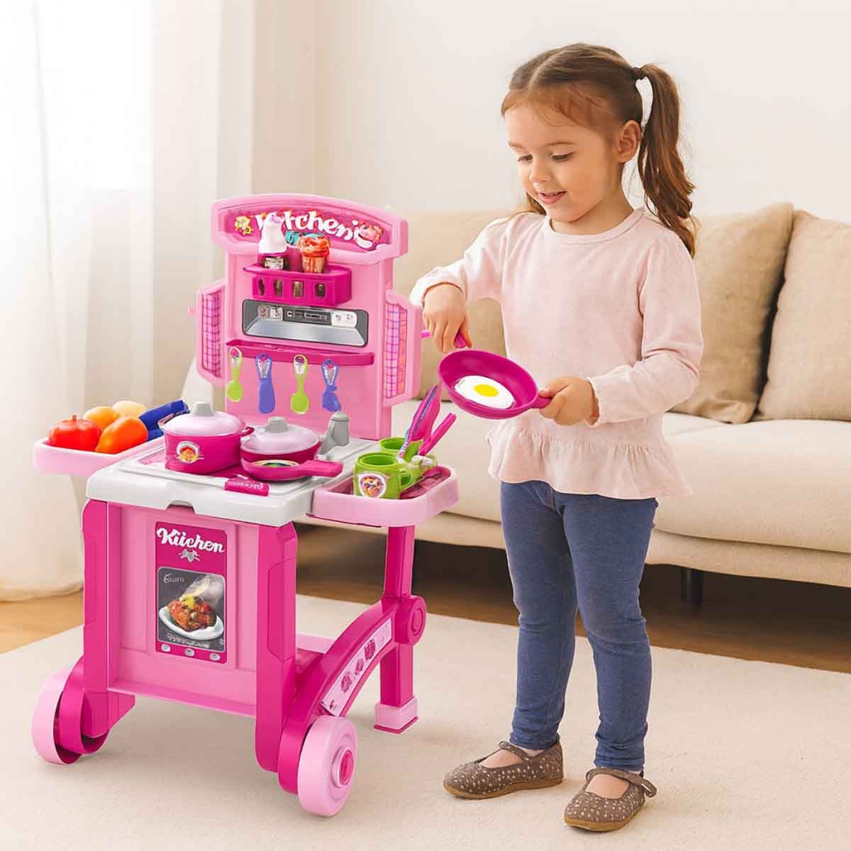 شيونغ تشينغ مجموعة مطبخ الشيف الصغير 3 في 1 للجنسين 3-4 سنوات