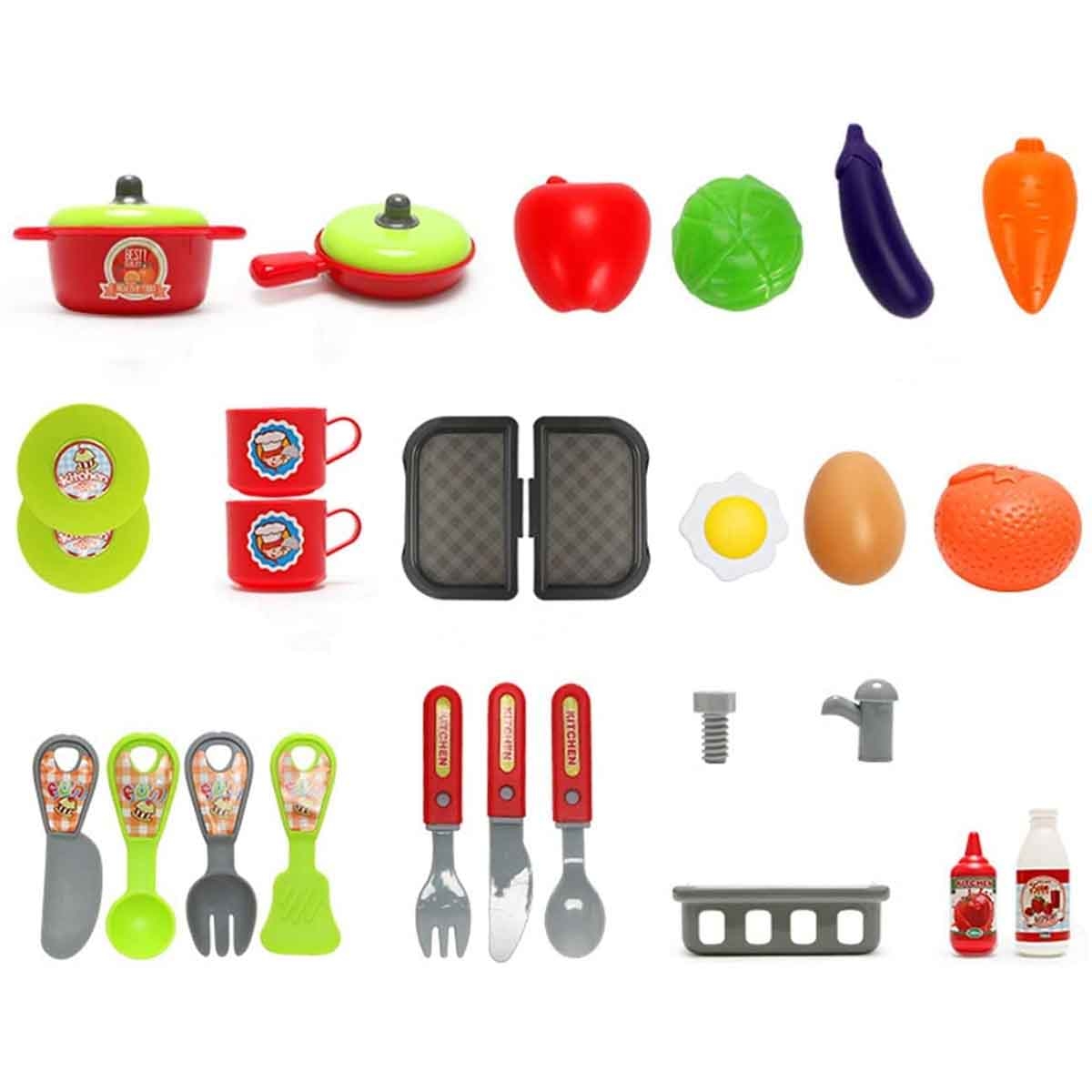 شيونغ تشينغ مجموعة مطبخ الشيف الصغير 3 في 1 للجنسين 3-4 سنوات