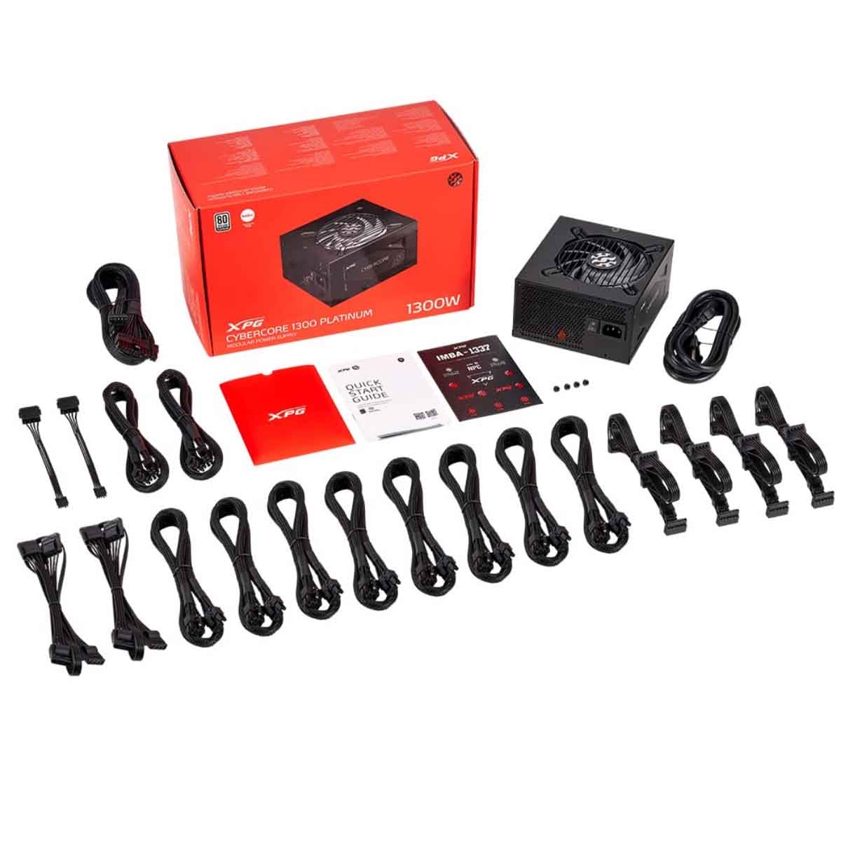 إكس بي جي مزود طاقة 1300W Cybercore بشهادة 80+ Platinum بمكثفات يابانية معياري بالكامل