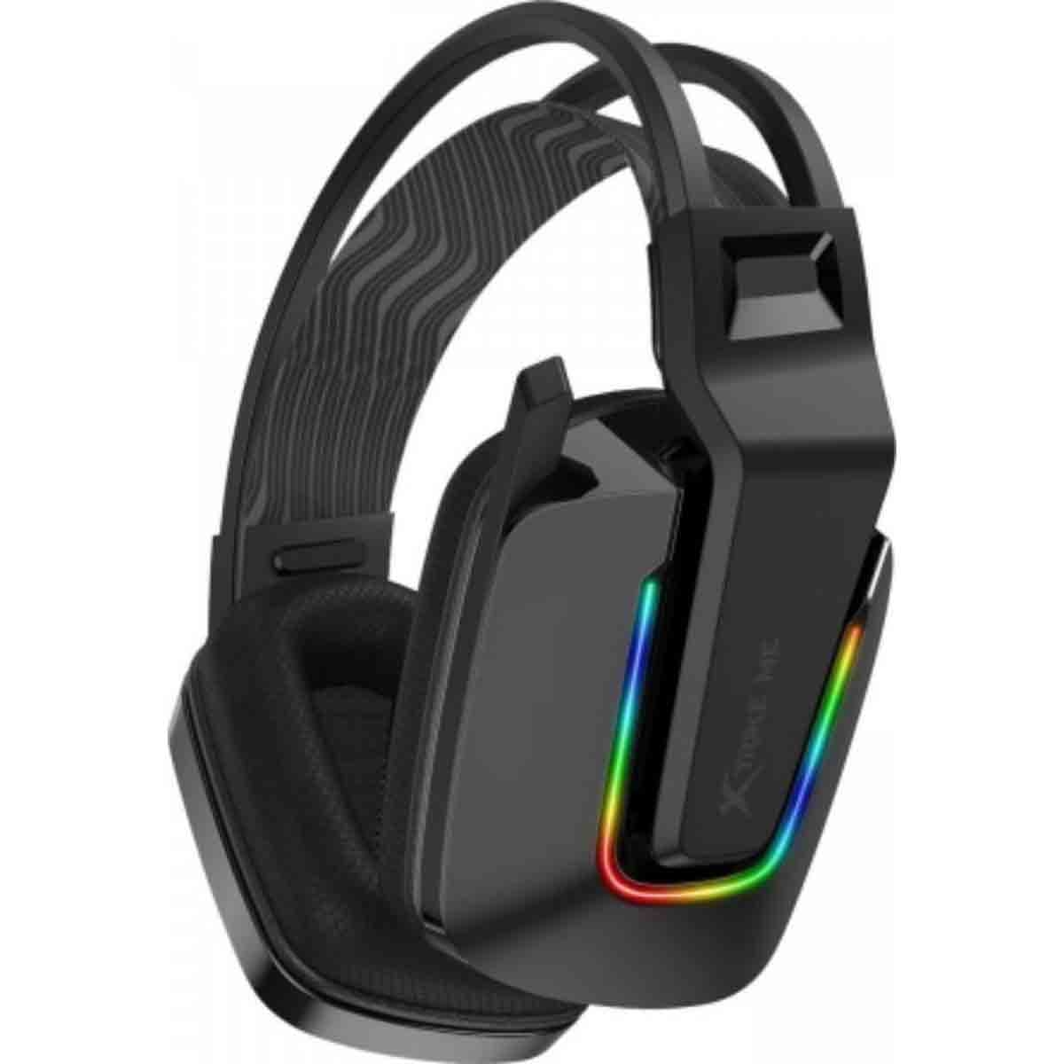 إكسترايك مي سماعة رأس ألعاب سلكية باللون الأسود مع إضاءة RGB موديل GH-712