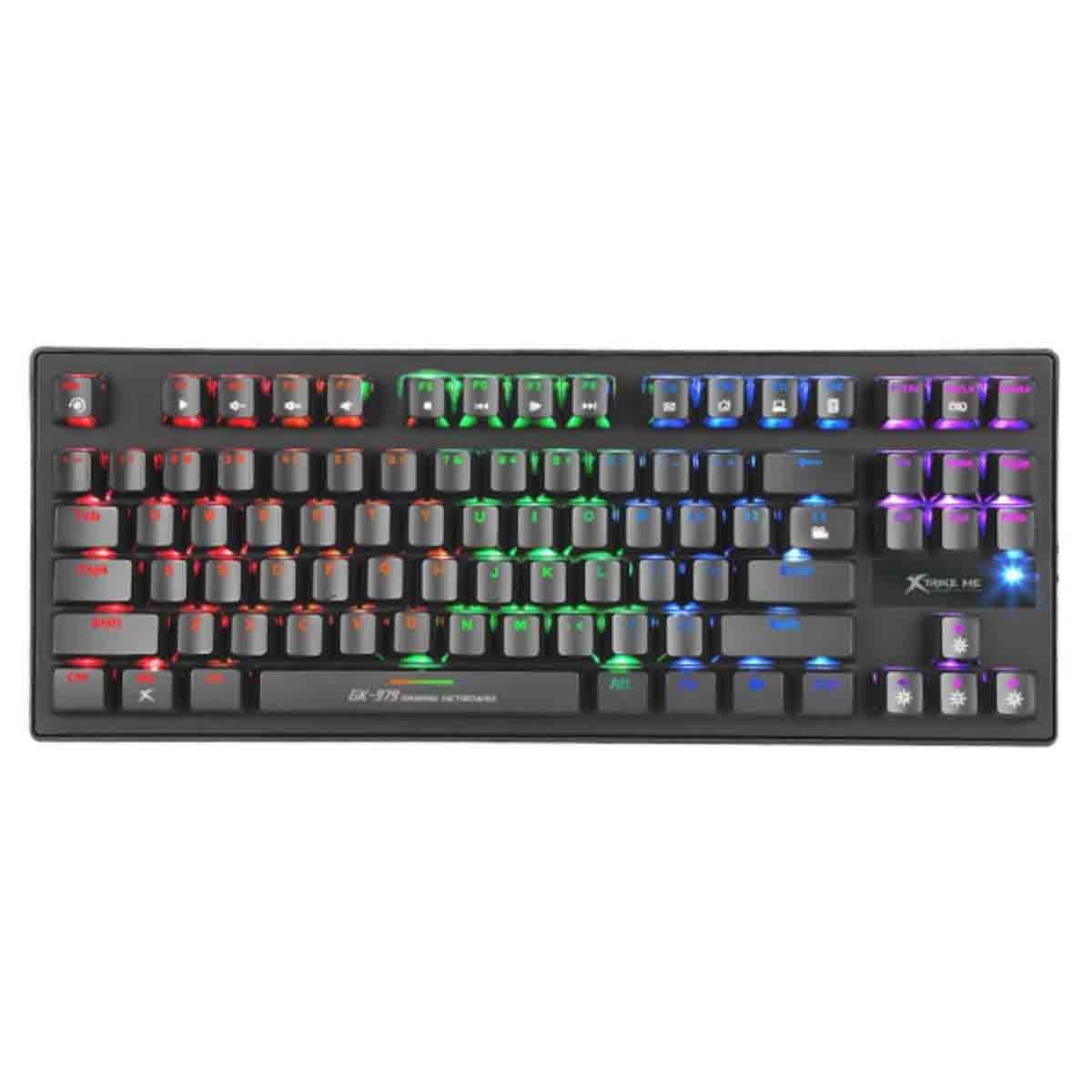 إكسترايك مي لوحة مفاتيح ميكانيكية سلكية متعددة الألوان مضيئة موديل GK-979