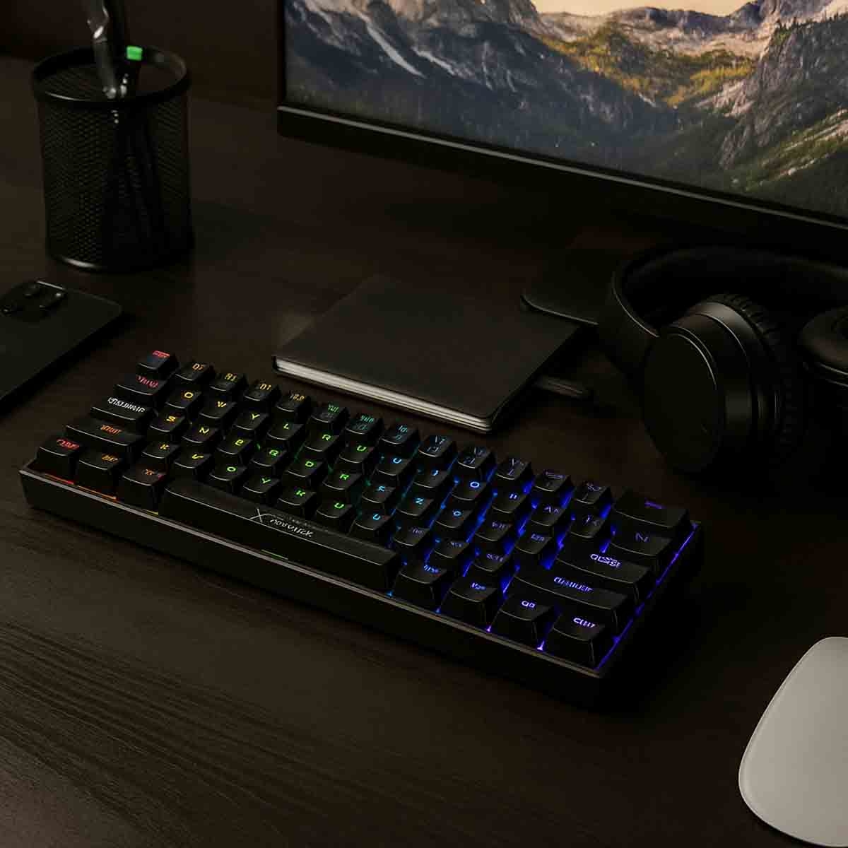 إكسترايك مي لوحة مفاتيح ميكانيكية لاسلكية، لون أسود موديل GK-993W