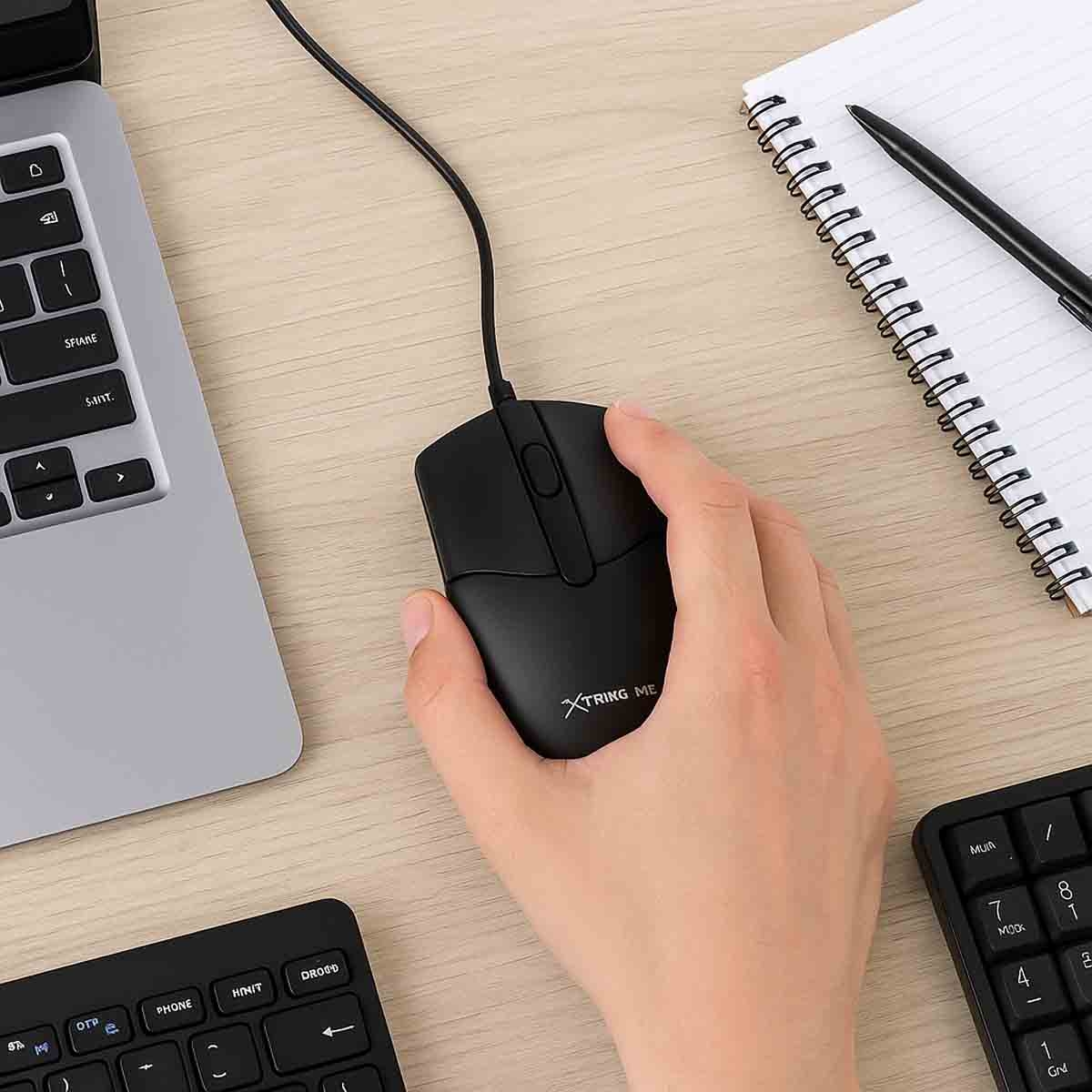 إكسترايك مي ماوس بصري سلكي بدقة 1000 DPI، لون أسود موديل GM-124 BK