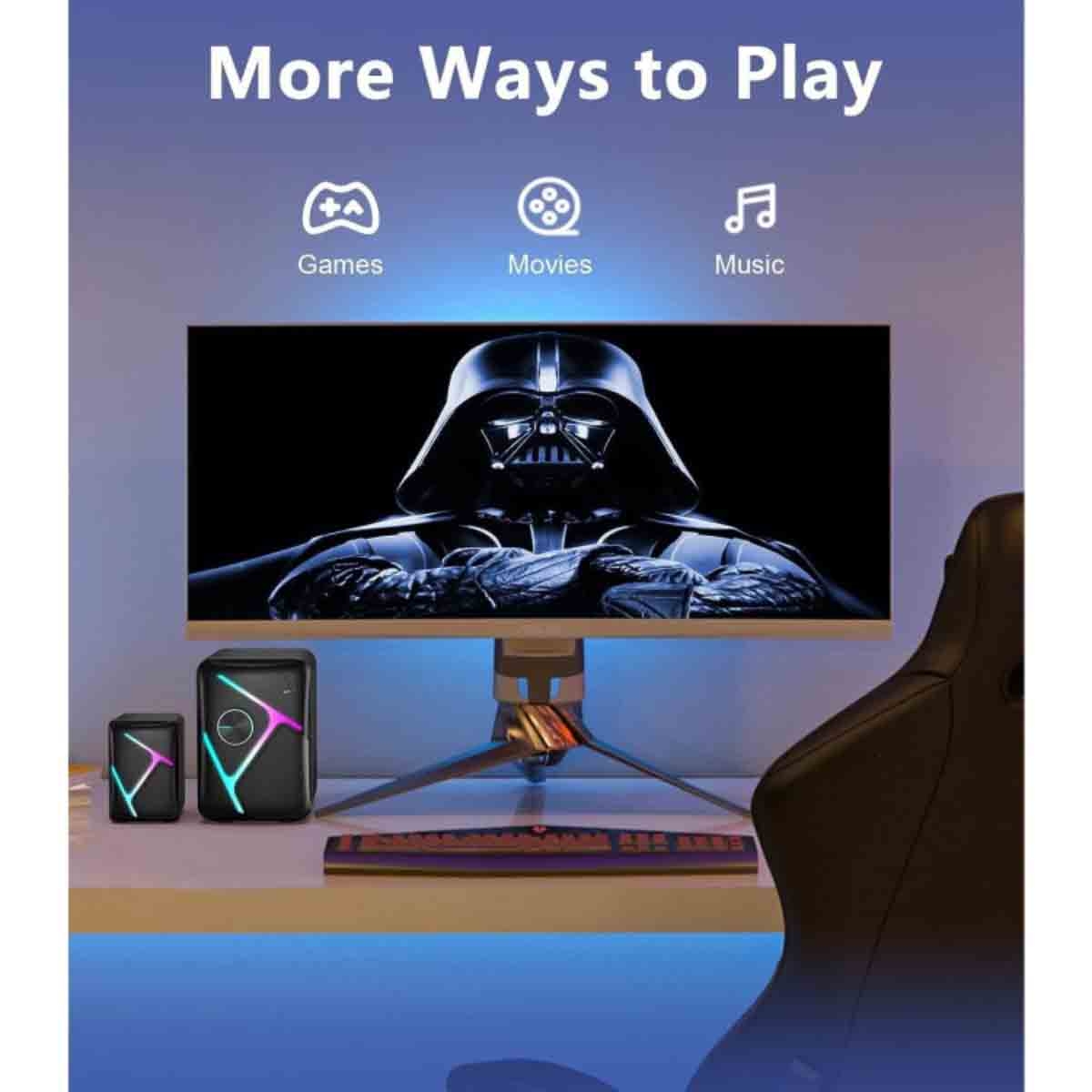 إكسترايك مي سماعات ألعاب ستيريو متكاملة بقوة 2.1 واط مع إضاءة RGB، مجموعة من 3 موديل SK-610