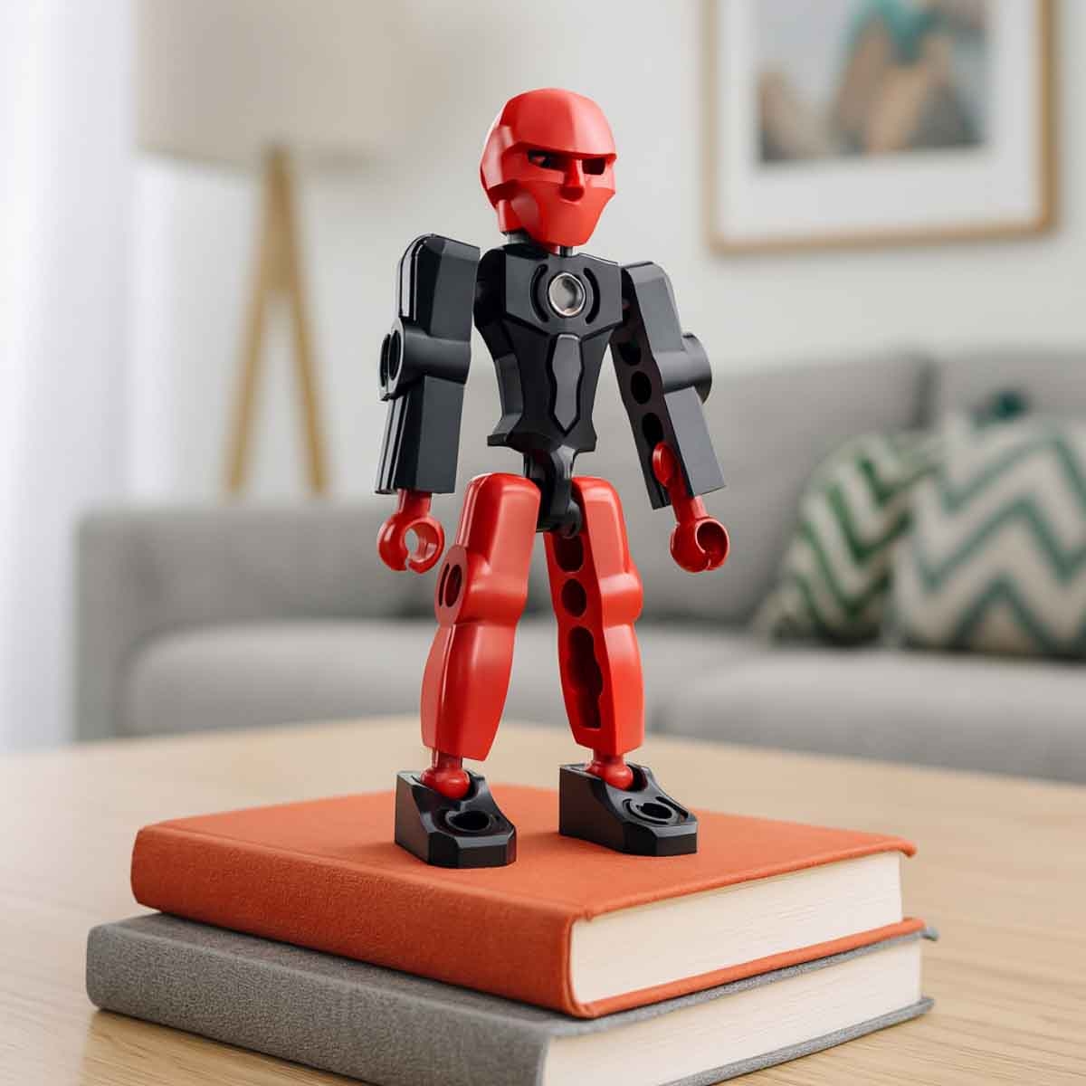 زبيل زوز مجسم أفعى كوبرا حمراء من مكعبات للجنسين 5 - 7 سنوات