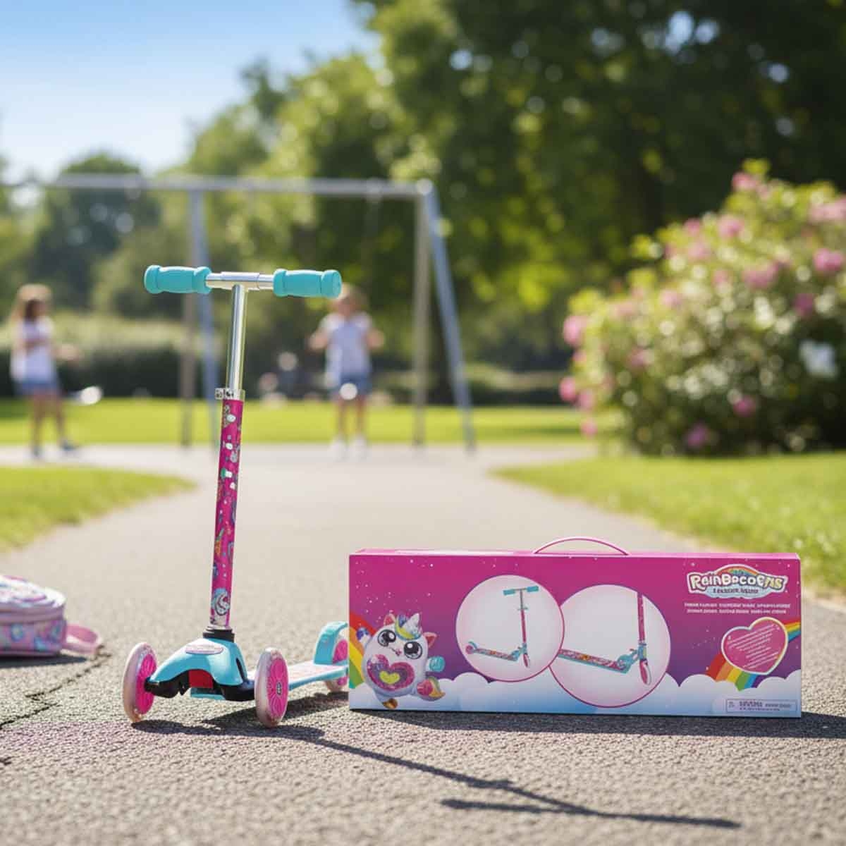 زورو رينبوكورنز سكوتر بعجلتين للبنات، 3-4 سنوات