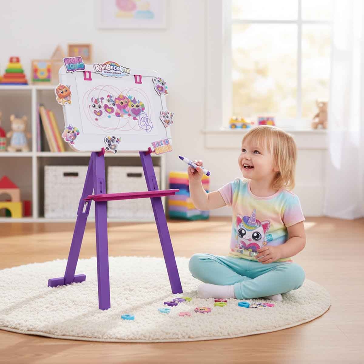 زورو رينبوكورنز سبورة مزدوجة الوجه للبنات، 3-4 سنوات