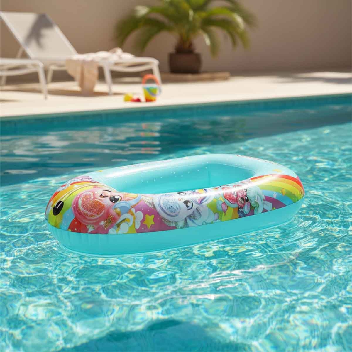 زورو رينبوكورنز قارب قابل للنفخ للبنات، 3-4 سنوات