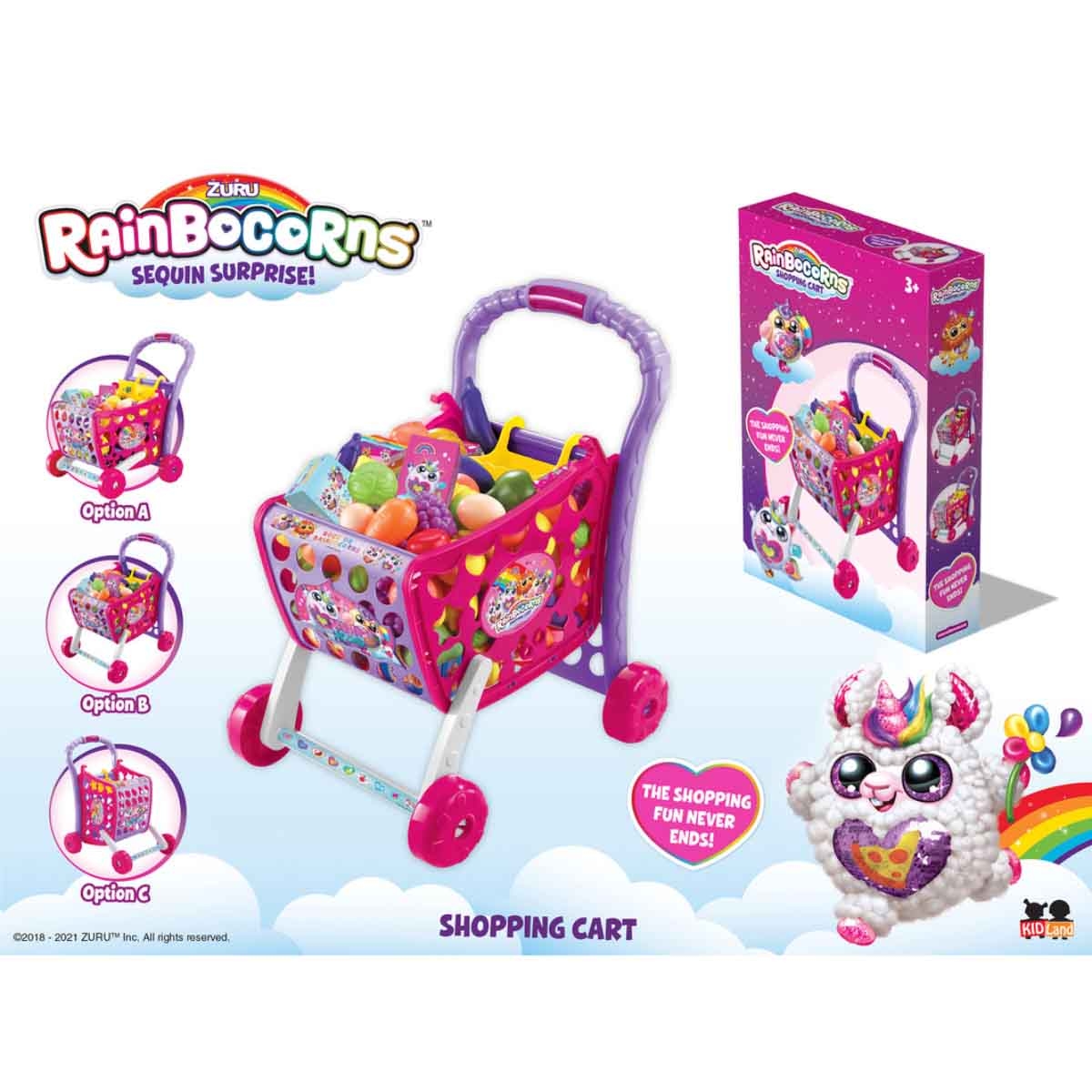 زورو رينبوكورنز عربة تسوق لعب للبنات، 3-4 سنوات