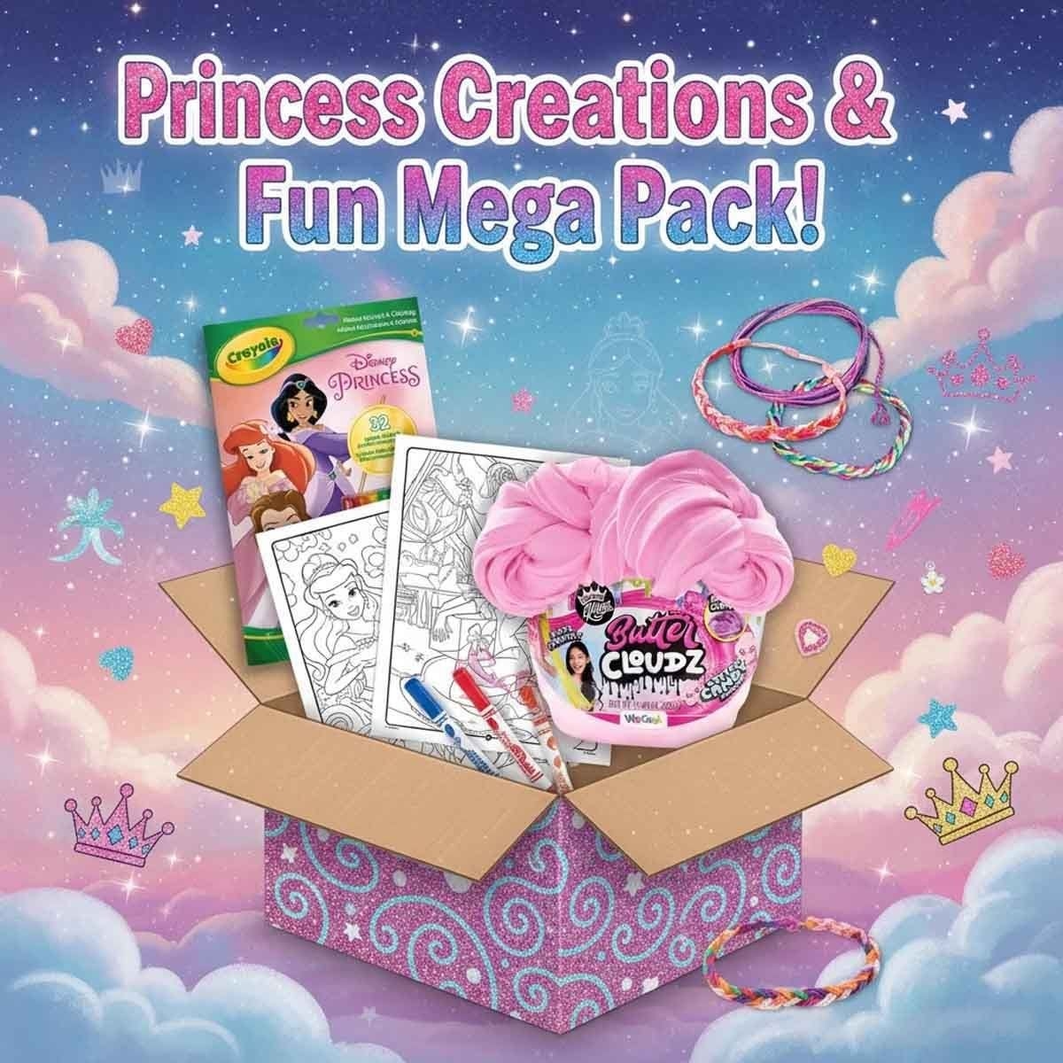 Crayola Disney Activity Set with Compound Kings Butter Cloudz & Ily Bracelet Maker Kit Bundle Girls, 5-7 years