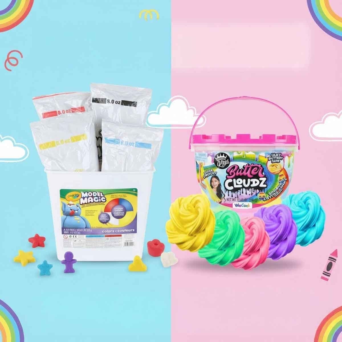 Crayola Model Magic & Compound Kings Butter Cloudz Slime Bundle Pack Unisex, 3-4 Years