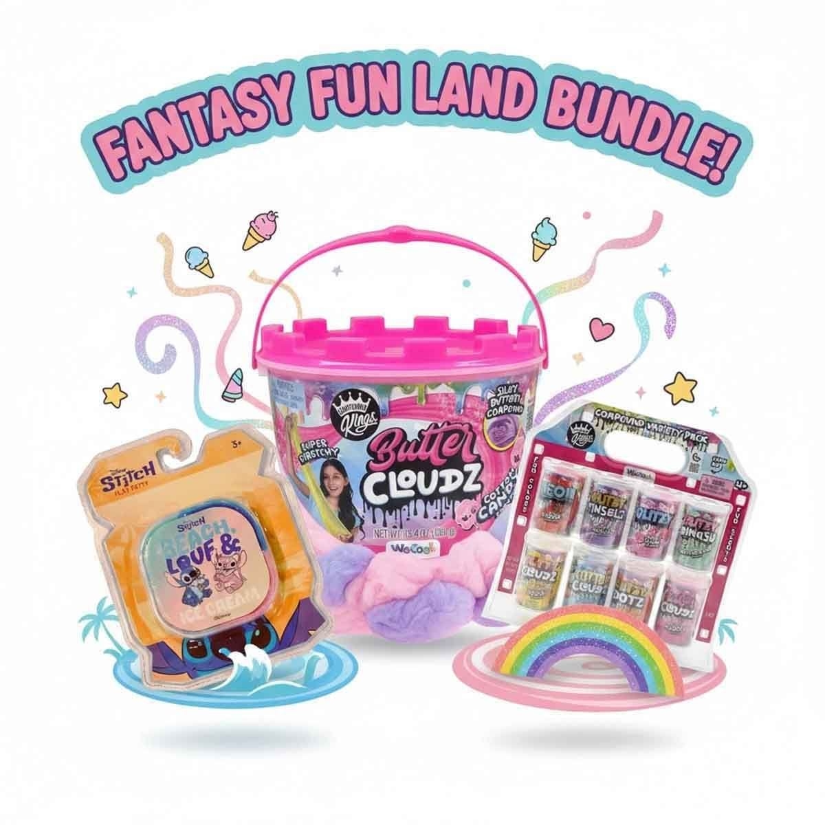 Disney Stitch Play Putty with Compound Kings Butter Cloudz & Slime Variety Set Bundle Pack Unisex, 3-4 Years