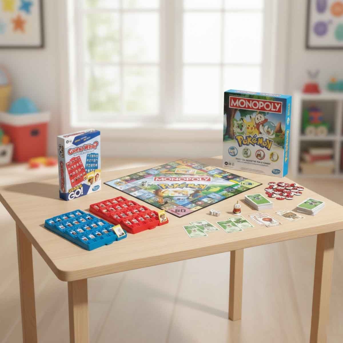 Hasbro Guess Who? Grab & Go! & Monopoly Pokémon Edition Board Game Bundle Unisex, 8-10 Years